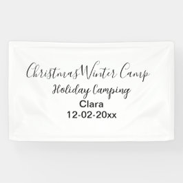 Winter holiday camping custom add name date 横断幕