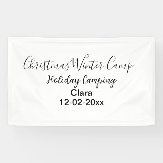 Winter holiday camping custom add name date 横断幕 (横)