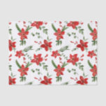 Winter Holiday Christmas Red Floral Pattern   薄葉紙<br><div class="desc">Winter Holiday Christmas Red Floral Pattern</div>