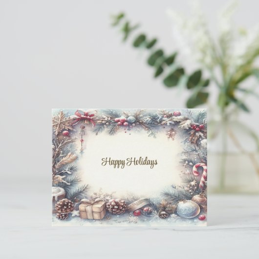 Winter Holiday Frame Postcard ポストカード (スタンド正面)