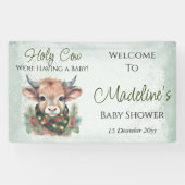 Winter Holiday Highland Holy Cow Baby Shower 横断幕 (横)