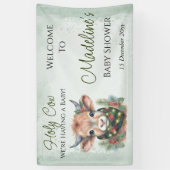 Winter Holiday Highland Holy Cow Baby Shower 横断幕 (縦)