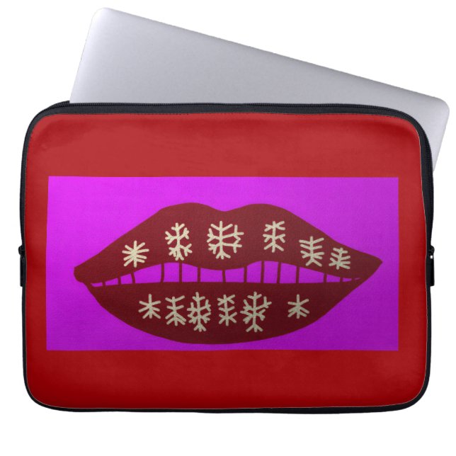 Winter Holiday Smile Laptop Sleeve ラップトップスリーブ (正面)