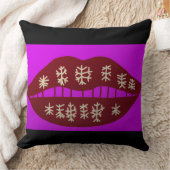 Winter Holiday Smile Throw Pillow クッション (ブランケット)