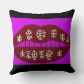 Winter Holiday Smile Throw Pillow クッション (裏面)