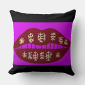 Winter Holiday Smile Throw Pillow クッション (正面)