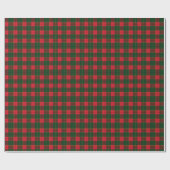 Winter Holiday Tartan pattern  Scottish red green ラッピングペーパー (フラット)