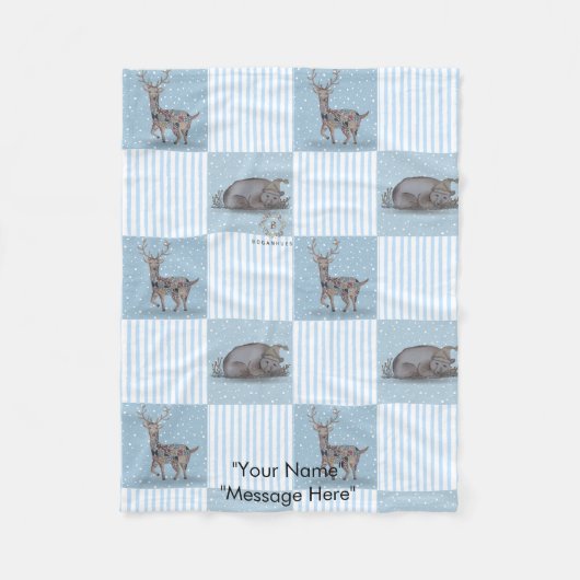 Winter Holiday Theme Baby Blanket フリースブランケット (正面)