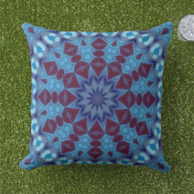 winter holiday Throw Pillow アウトドアクッション (芝生)