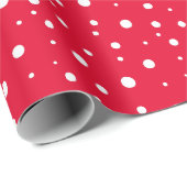 Winter Holiday Vintage Snowflakes Red Pattern ラッピングペーパー (ロールコーナー)