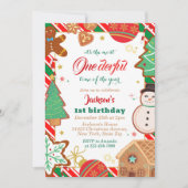 Winter holiday Wonderful Christmas Birthday 招待状 (正面)