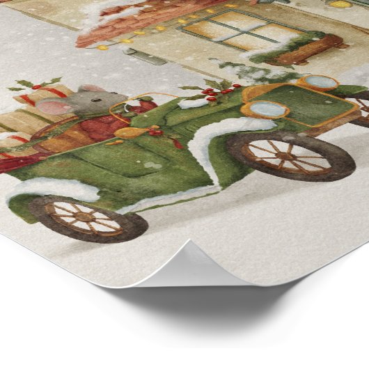 Winter Holidays Animals Nursery Poster ポスター (角)