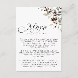 Winter Holly Berry More Information Wedding エンクロージャーカード