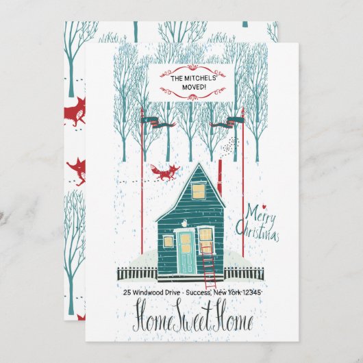 Winter Homeの新しいアドレスのお知らせ 案内状 (正面/裏面)