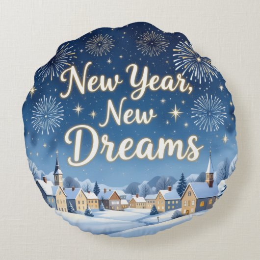 Winter home New Year Round Pillow ラウンドクッション (裏面)