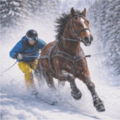 Winter Horse Crafts Party Suppiies Gift Wrapping シール (正面)