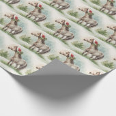 Winter Horse Gift Wrap with Santa Hat ラッピングペーパー (角)