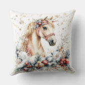 Winter Horse in Frosty Woods クッション (裏面)