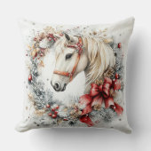 Winter Horse in Frosty Woods クッション (正面)
