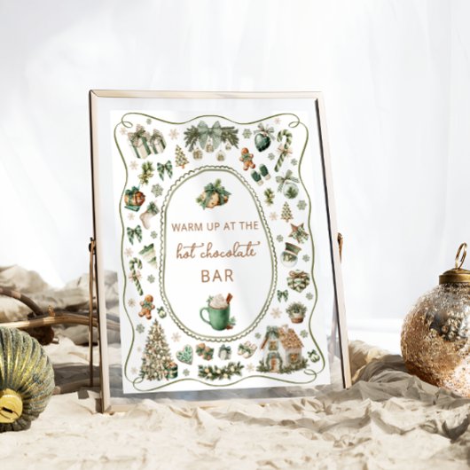 Winter Hot Chocolate Bar Baby Shower ポスター