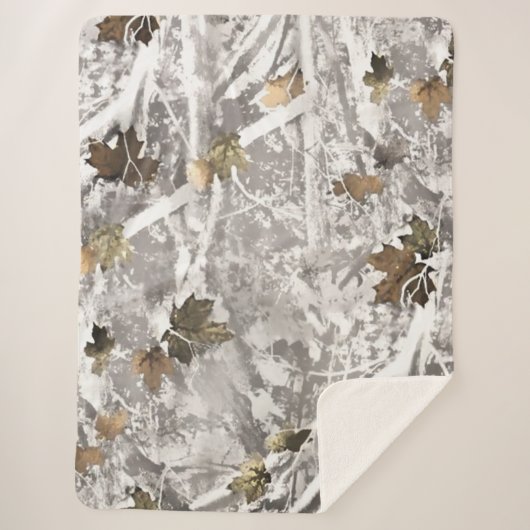Winter Hunting Camouflage Look シェルパブランケット (正面)
