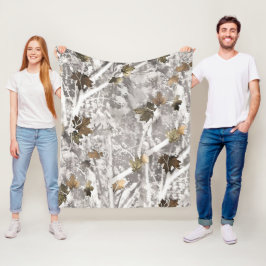 Winter Hunting Camouflage Look フリースブランケット