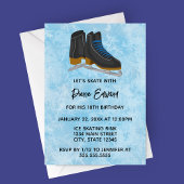 Winter Ice Skates Birthday Invitation 招待状