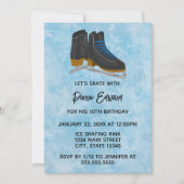 Winter Ice Skates Birthday Invitation 招待状 (正面)