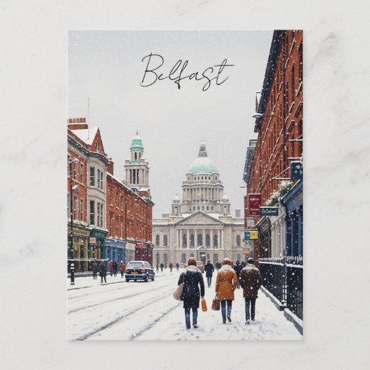 Winter in Belfast City Hall Postcard ポストカード (正面)