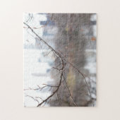 Winter in Central Park Lake New York Cityスカイライン ジグソーパズル (縦)