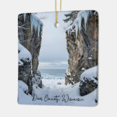 Winter in Door County  Wisconsin Souvenir Keepsake セラミックオーナメント (左)