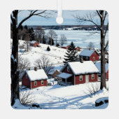 Winter in Door County Wisconsin Souvenir Keepsake メタルオーナメント (裏面)