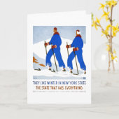 Winter in NY州WPA 1930sポスター カード (黄色い花)