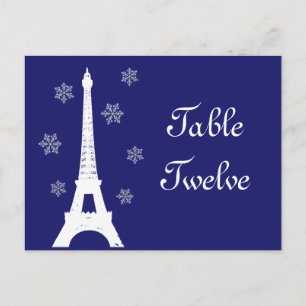 Winter in Parisテーブル番号葉書インジゴ ポストカード