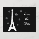 Winter in Paris日付はがきを保存 案内ポストカード<br><div class="desc">背の高い堂エレガント々としたエッフェルタワー飾は、日付はがきを保存する。夜空図解入りの、写真付きのに飾点在する雪の結晶。特別なパリのテーマの曲のロマンチックな前奏曲結婚である。冬のスノーフレーク結婚のラインと容易に調整できるフルラインの一結婚部である。</div>