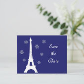 Winter in Paris日付はがき藍色を保存 案内ポストカード (スタンド正面)