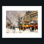 Winter in Paris. Fine Art Poster ポスター<br><div class="desc">Vintage Winter Parisian Scene painting Fine Art Print. "Winter in Paris",  Oil Painting,  after Edouard Leon Cortés. Matching greeting cards and gifts available in the Christmas & New Year / Fine Art Category of our store.</div>