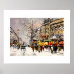 Winter in Paris. Fine Art Poster ポスター<br><div class="desc">Vintage Winter Parisian Scene painting Fine Art Print. "Winter in Paris",  Oil Painting,  after Edouard Leon Cortés. Matching greeting cards and gifts available in the Christmas & New Year / Fine Art Category of our store.</div>