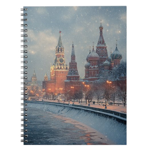 Winter in Red Square Notebook – Snowfall Edition ノートブック (正面)