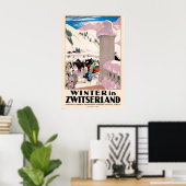 Winter in Switzerland Zurich Vintage Travel Poster ポスター (ホームオフィス)