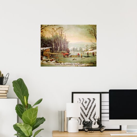 Winter in the Country, Getting Ice Poster ポスター (ホームオフィス)