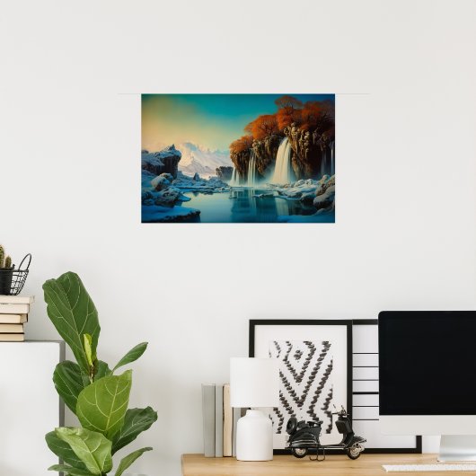 Winter in Valley秋 ポスター (ホームオフィス)