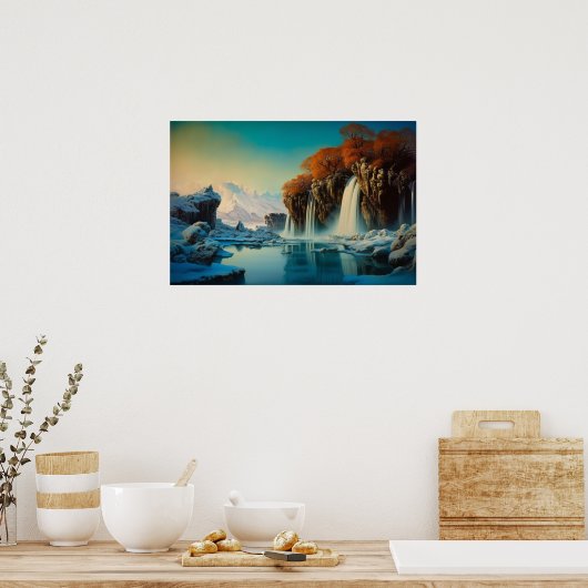 Winter in Valley秋 ポスター (キッチン)