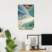 Winter in Yugoslavia Vintage Ski Poster - Framed ポスター (ホームオフィス)