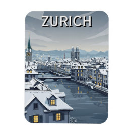 Winter in Zurich Switzerland Travel マグネット