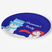 Winter is Quite Snowy:  Dark Blue ペーパープレート (アングル)