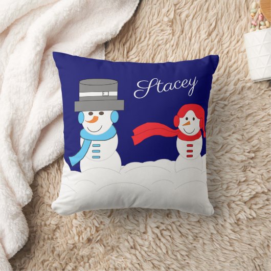 Winter is Snowy: Dark Blue クッション (ブランケット)