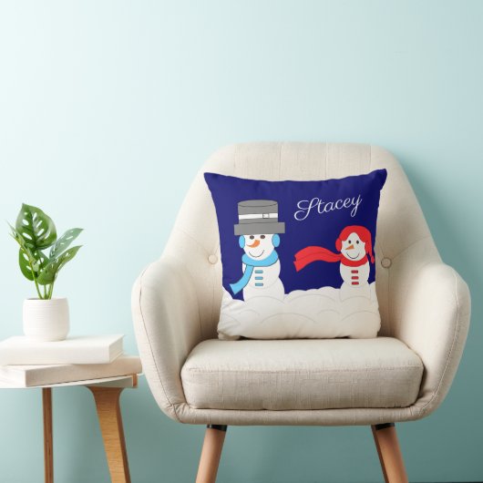 Winter is Snowy: Dark Blue クッション (椅子)