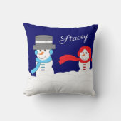 Winter is Snowy: Dark Blue クッション (正面)