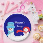 Winter is Snowy: Dark Blue ペーパープレート (パーティー)